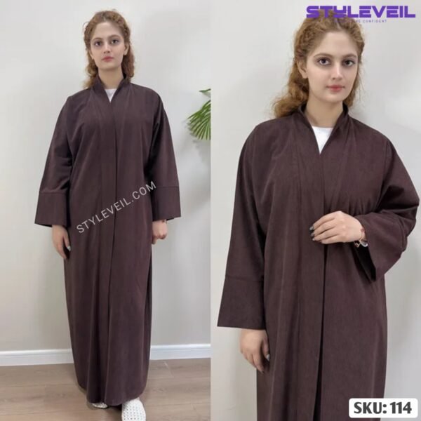 Modest Winter Elegant Dress Abaya for Muslim Women – Warm & Stylish Dubai Abaya Design