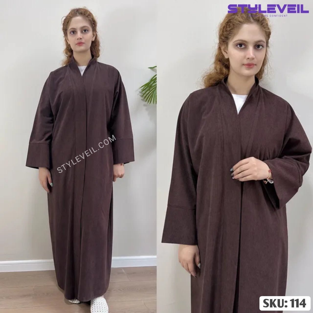 Modest Winter Elegant Dress Abaya for Muslim Women – Warm & Stylish Dubai Abaya Design