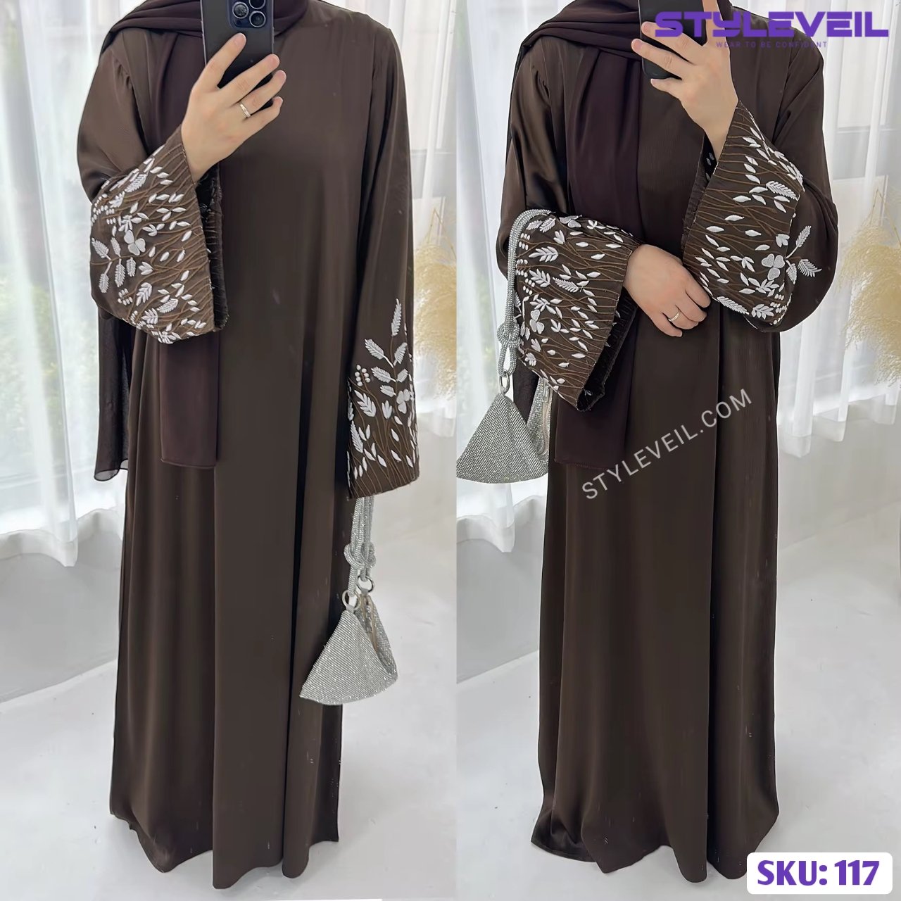 Embroidered Sleeve Abaya – Luxury Dubai Abaya for Modern Women