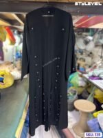 Korean Nida Luxury Black Abaya – Soft, Breathable & Stylish Dubai Design