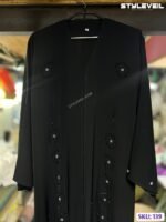 Korean Nida Luxury Black Abaya – Soft, Breathable & Stylish Dubai Design