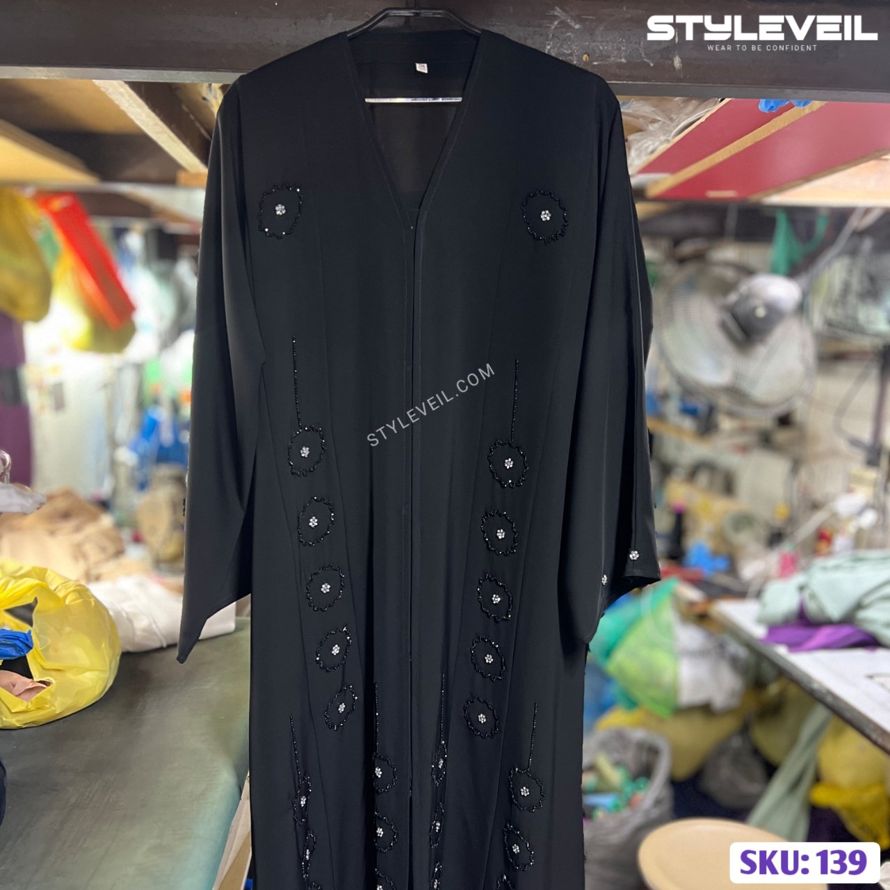 Korean Nida Luxury Black Abaya – Soft, Breathable & Stylish Dubai Design