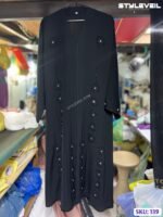 Korean Nida Luxury Black Abaya – Soft, Breathable & Stylish Dubai Design
